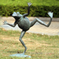 hot sale factory supplied life size metal bronze garden animal frog sculpture for home garden park decoration